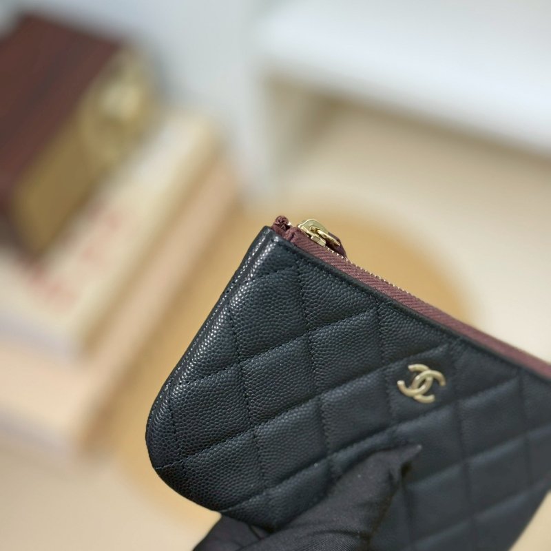 🏷️Chanel.Coco 一字零錢包 荔枝牛 芯片款-8