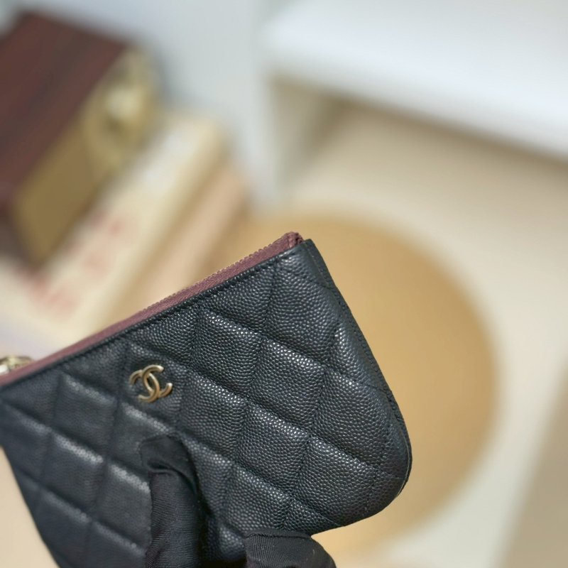 🏷️Chanel.Coco 一字零錢包 荔枝牛 芯片款-9
