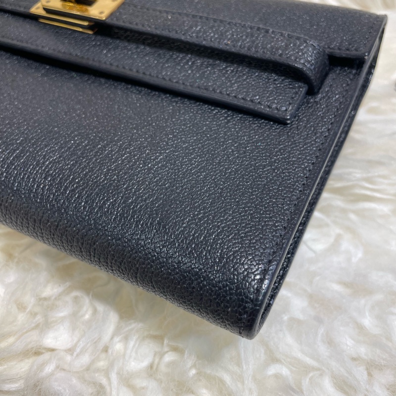Hermès Kelly To Go 山羊皮黑色金扣-3