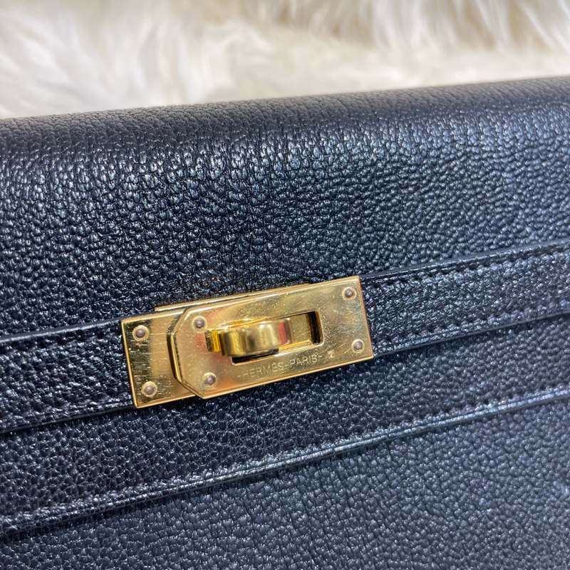 Hermès Kelly To Go 山羊皮黑色金扣-6