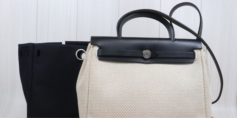 Hermes Herbag 31 黑白肩背包-4