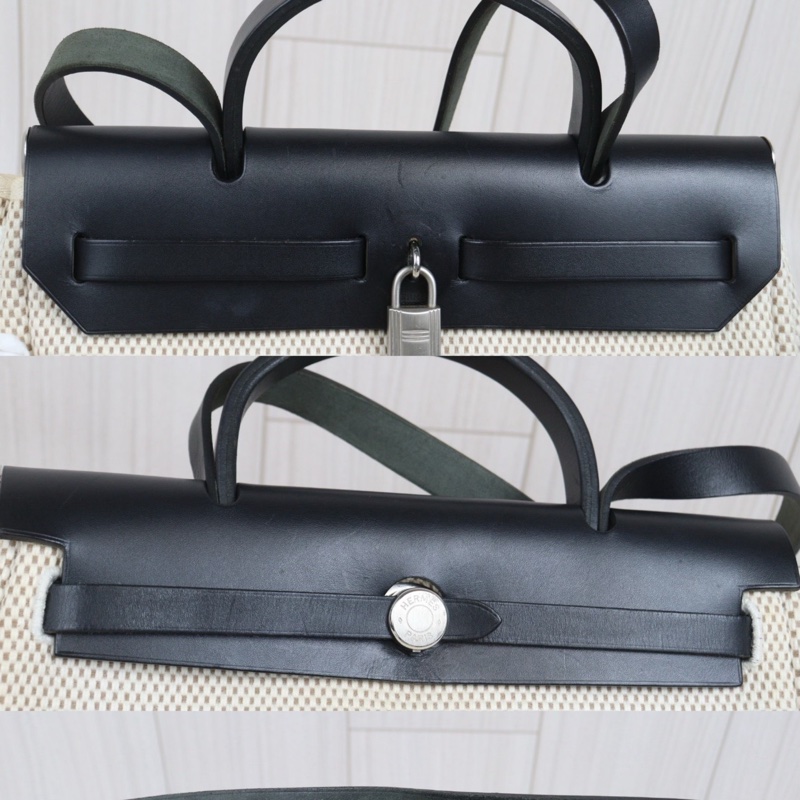 Hermes Herbag 31 黑白肩背包-10