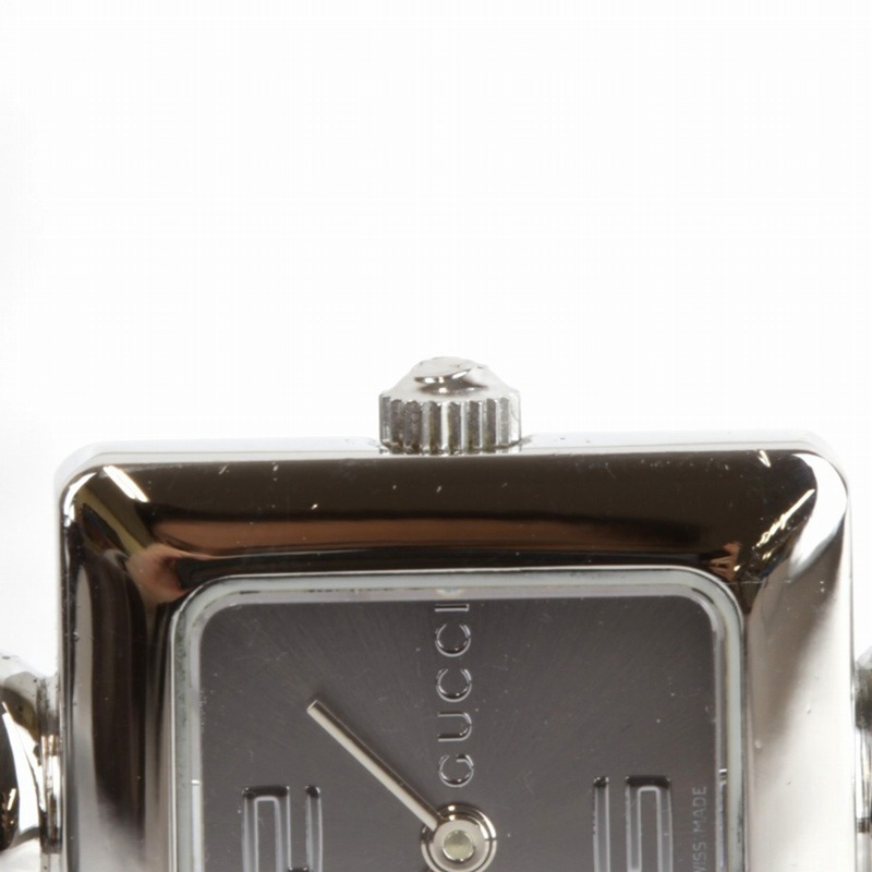 GUCCI 1900L 類比石英手錶,電池供電,銀色/黑色,女士-7