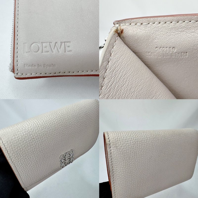LOEWE Anagram卵石紋三折短夾-8