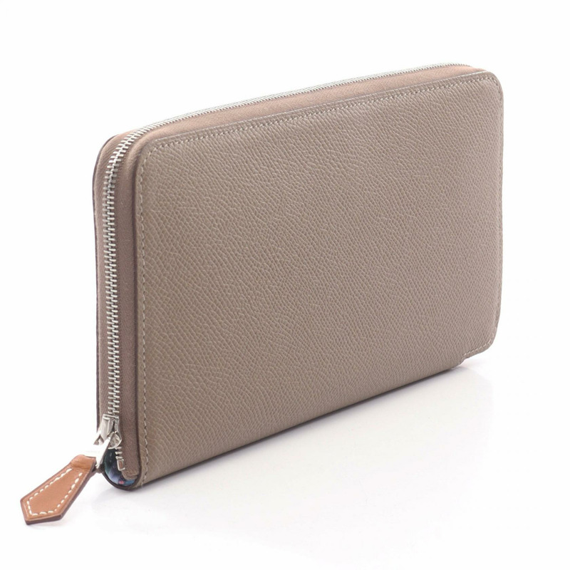 HERMES Azap Long Silk In Around 長版皮夾 Epsom 皮革米色二手 SHW K-1