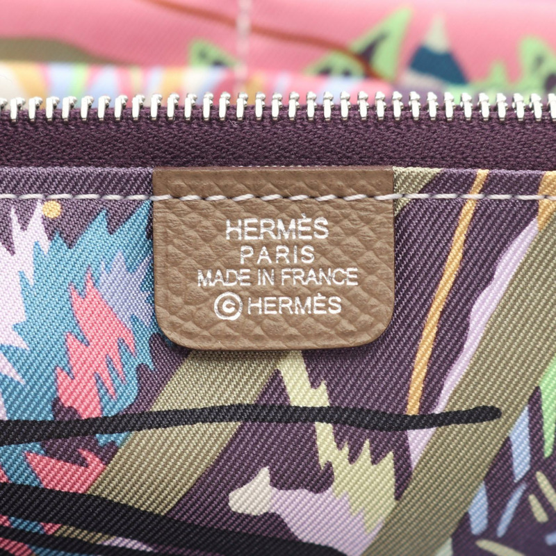HERMES Azap Long Silk In Around 長版皮夾 Epsom 皮革米色二手 SHW K-3