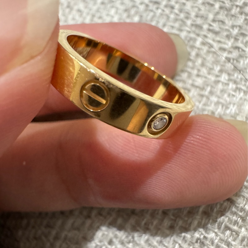 Cartier LOVE 單鑽18K玫瑰金窄版鑽戒 💍 50號 24年台北購證-1