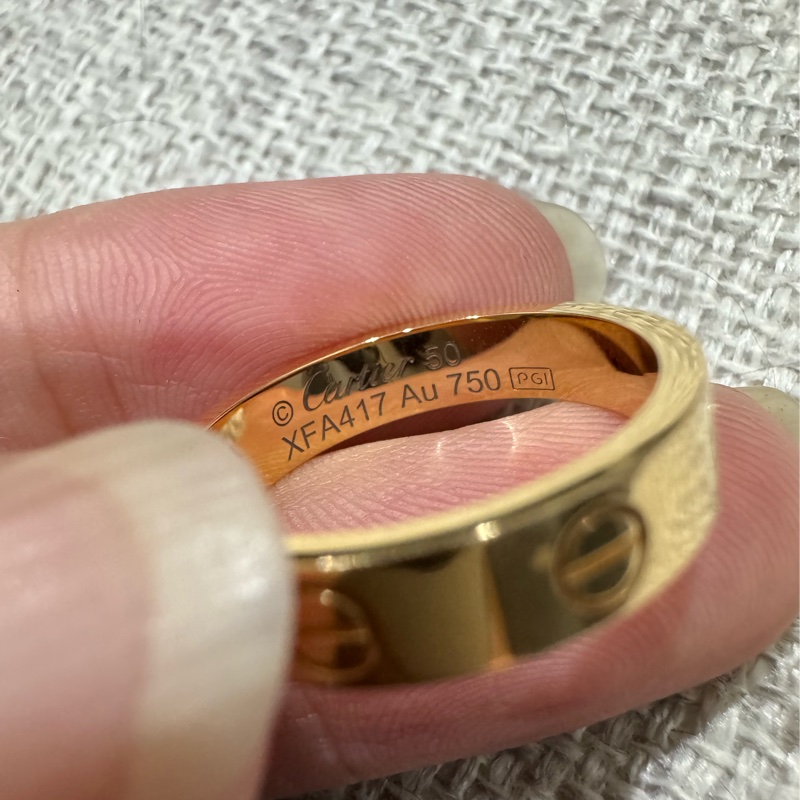 Cartier LOVE 單鑽18K玫瑰金窄版鑽戒 💍 50號 24年台北購證-4