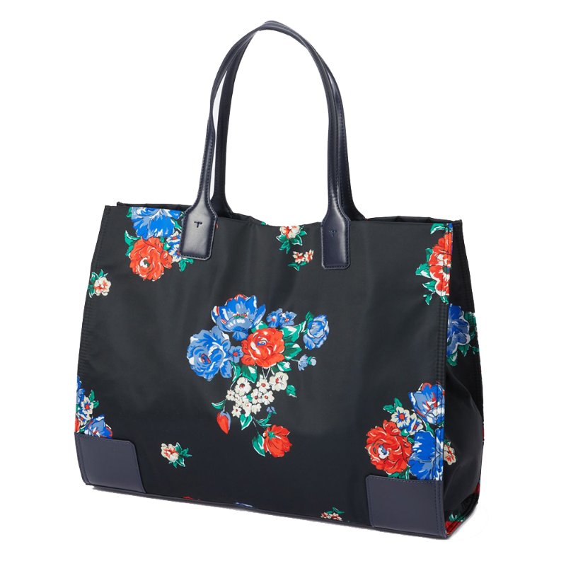 【TORY BURCH】花卉印花肩背包-黑底花卉-2