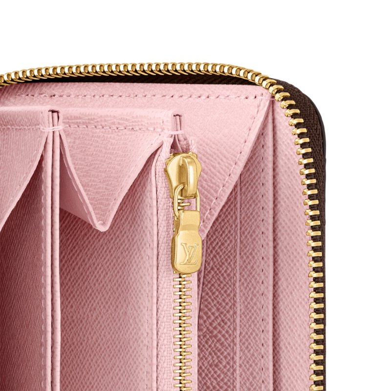 Louis Vuitton LV 路易威登 ZIPPY 新版經典老花拉鍊長夾/手拿包 芭蕾粉色內裡 M41894-3