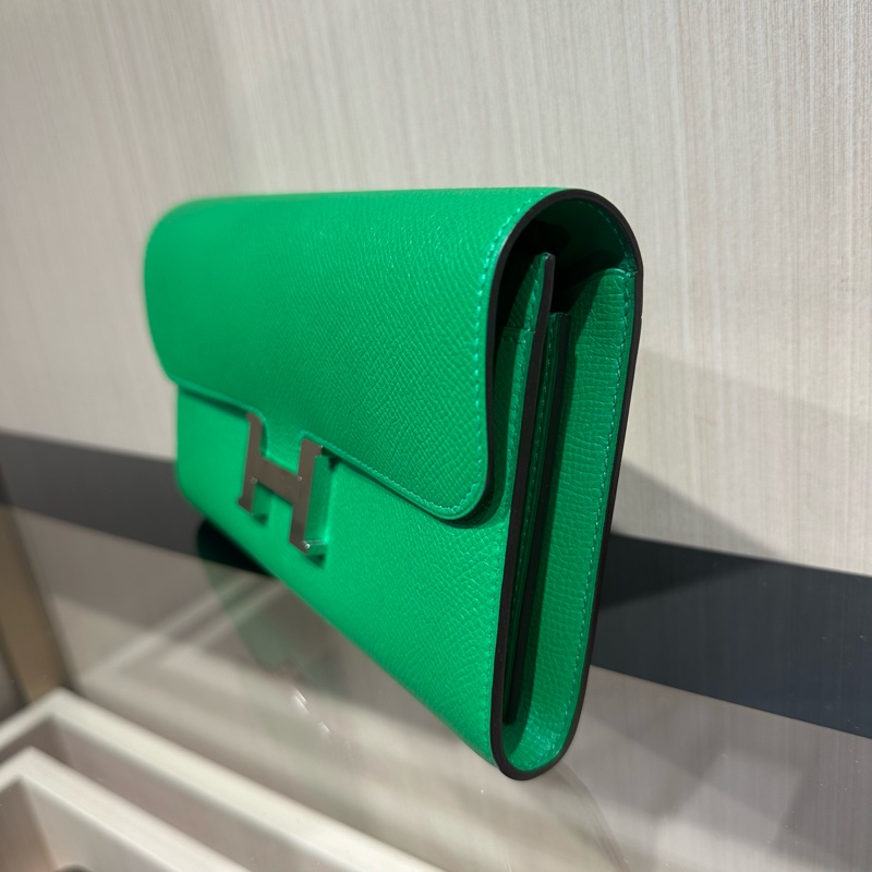 爱马仕Hermes 康康 银扣绿色钱包 长钱包-2
