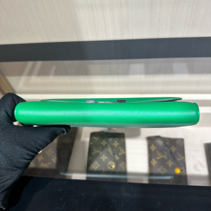 爱马仕Hermes 康康 银扣绿色钱包 长钱包-4