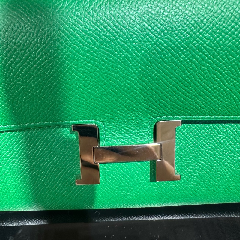 爱马仕Hermes 康康 银扣绿色钱包 长钱包-5