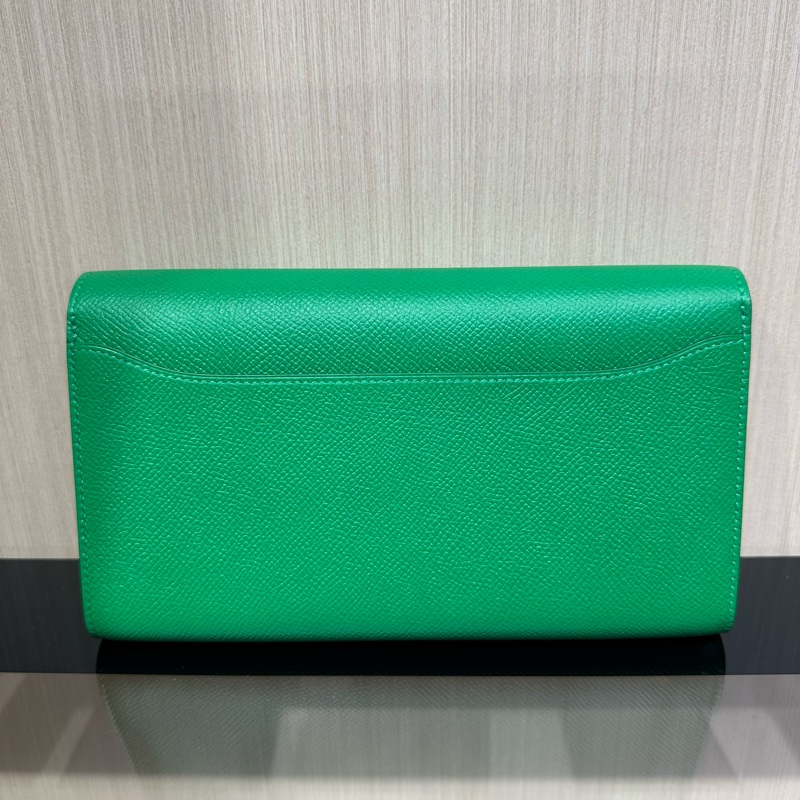 爱马仕Hermes 康康 银扣绿色钱包 长钱包-10