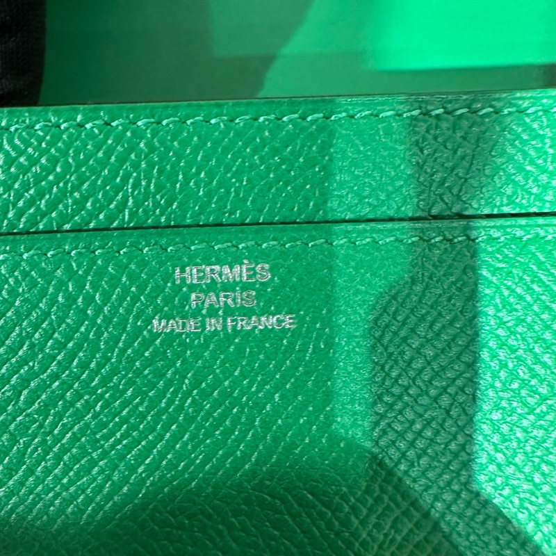 爱马仕Hermes 康康 银扣绿色钱包 长钱包-15