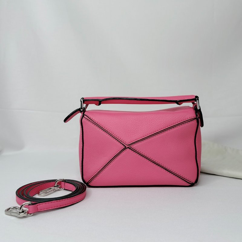 LOEWE Mini Puzzle粉色幾何包-1