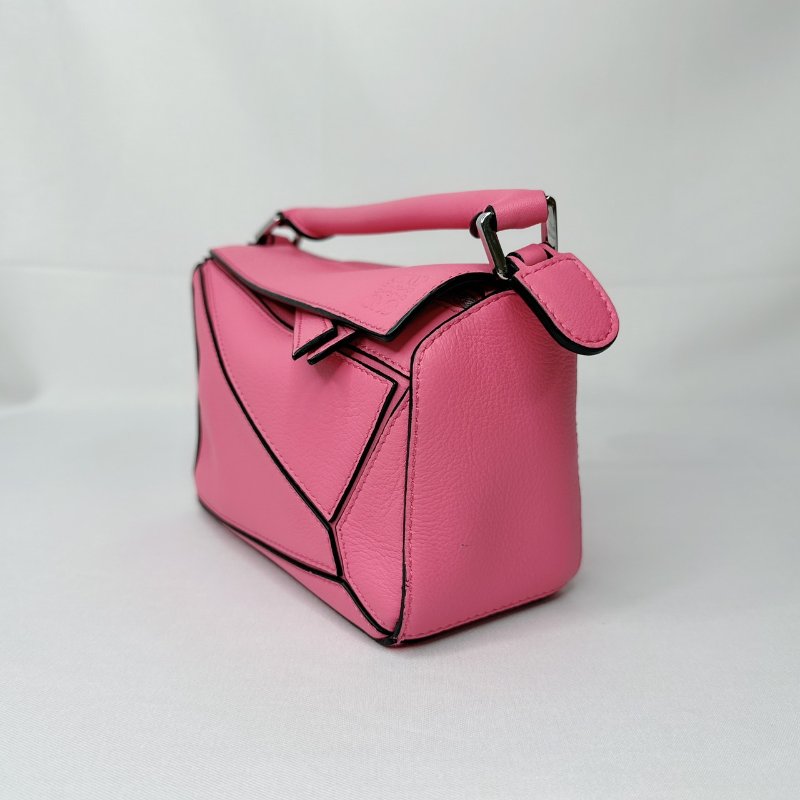 LOEWE Mini Puzzle粉色幾何包-2