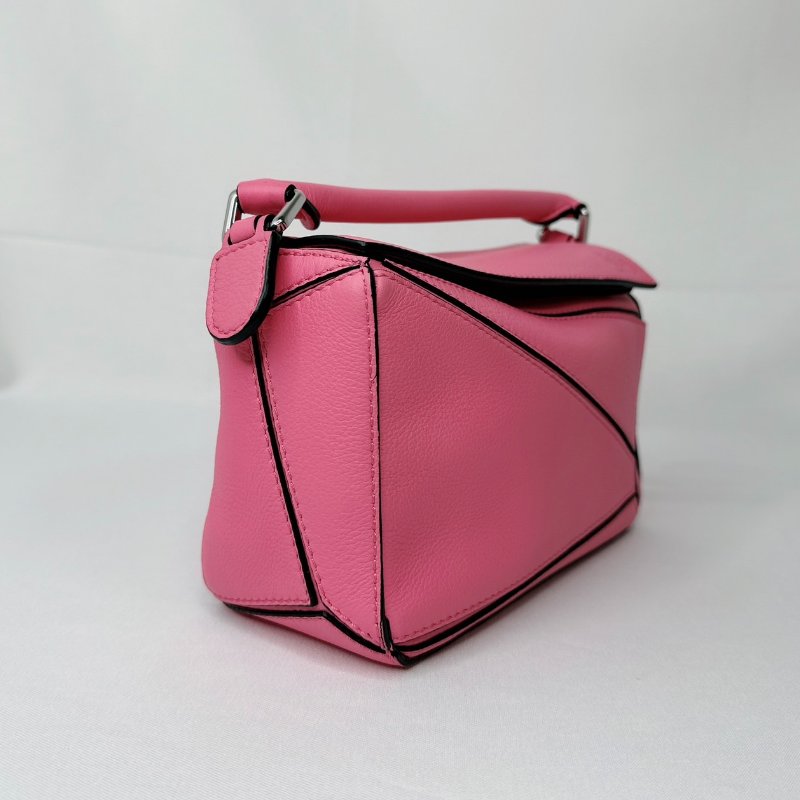 LOEWE Mini Puzzle粉色幾何包-3