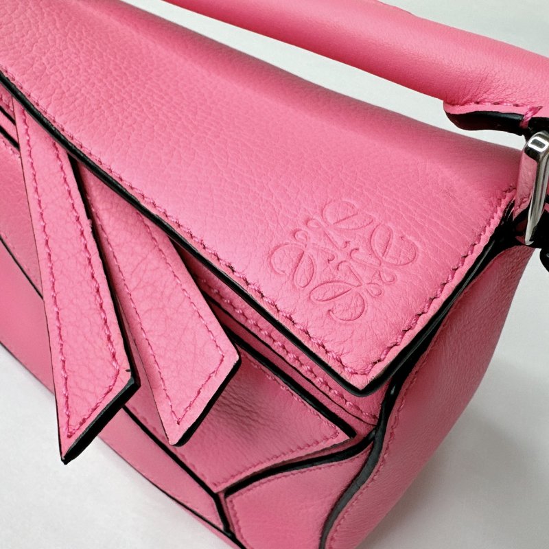 LOEWE Mini Puzzle粉色幾何包-9