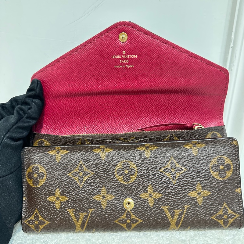 LOUIS VUITTON Monogram Sarah 長夾/紅釦款-4