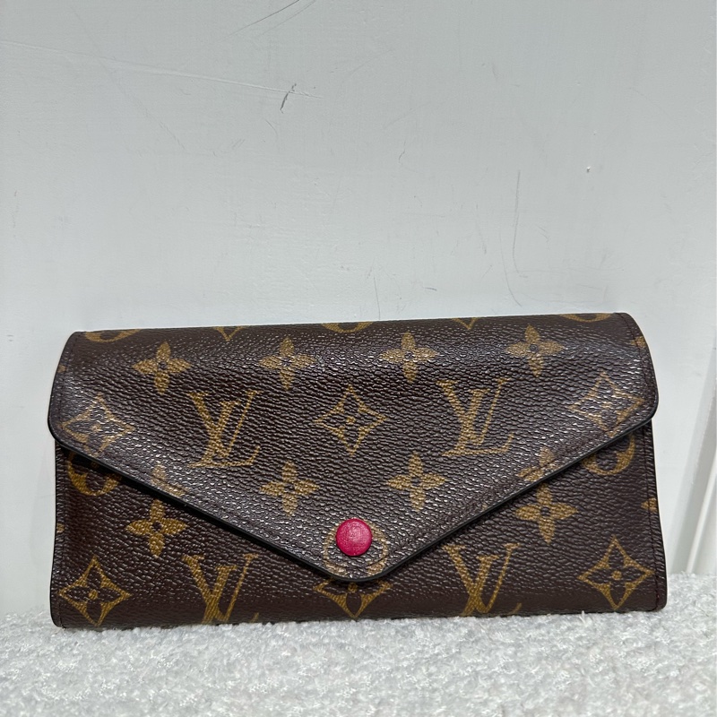 LOUIS VUITTON Monogram Sarah 長夾/紅釦款-5