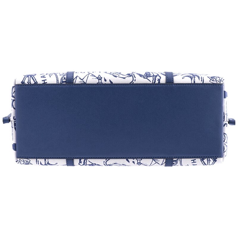 【TORY BURCH】地圖印花帆布托特包-藍白-4