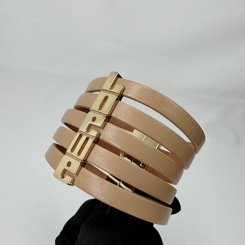LOEWE 字母Logo皮革手環-1