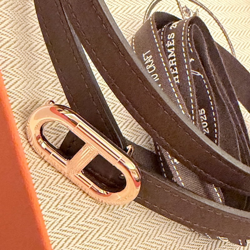 愛馬仕全新13 mm雙面皮帶連玫瑰金扣，全新連全部包裝及影印單-3