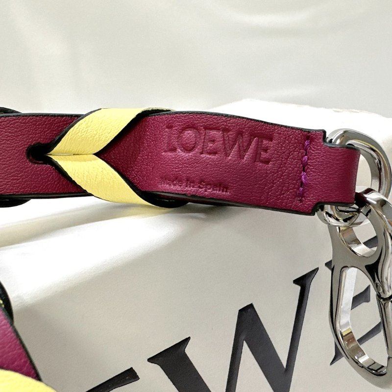 LOEWE 全新皮穿拚色編織背帶-3