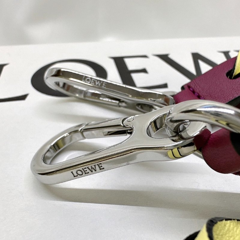 LOEWE 全新皮穿拚色編織背帶-7