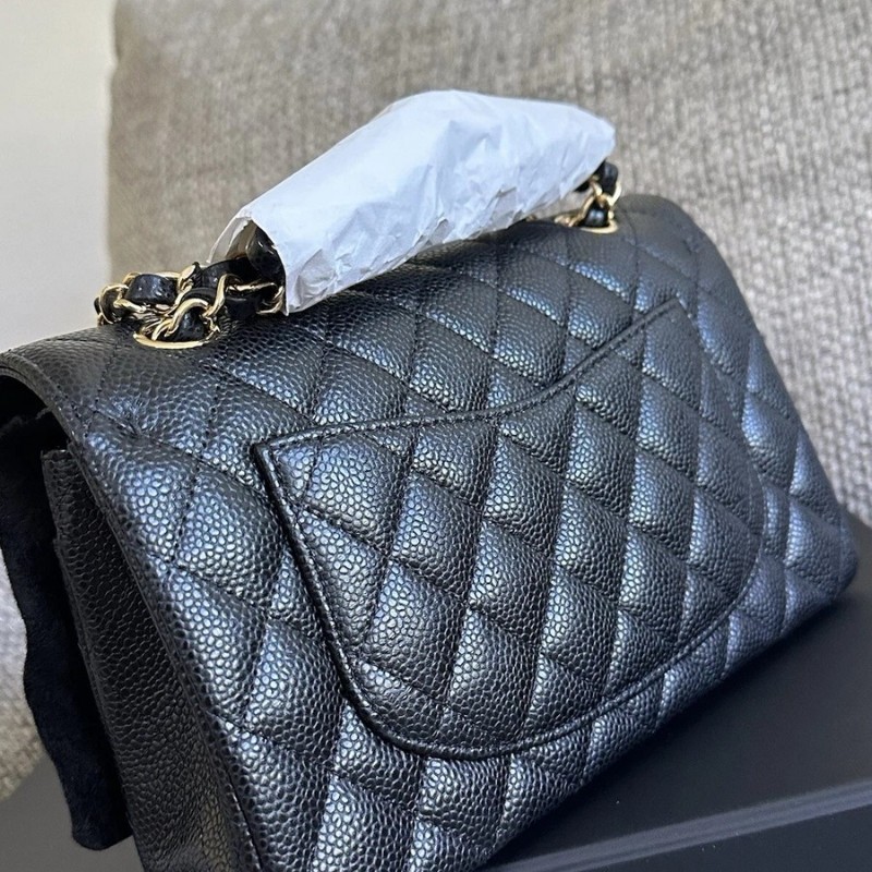全新 Chanel Small Classic Handbag Grained Calfskin & Gold-Tone Metal Black-3