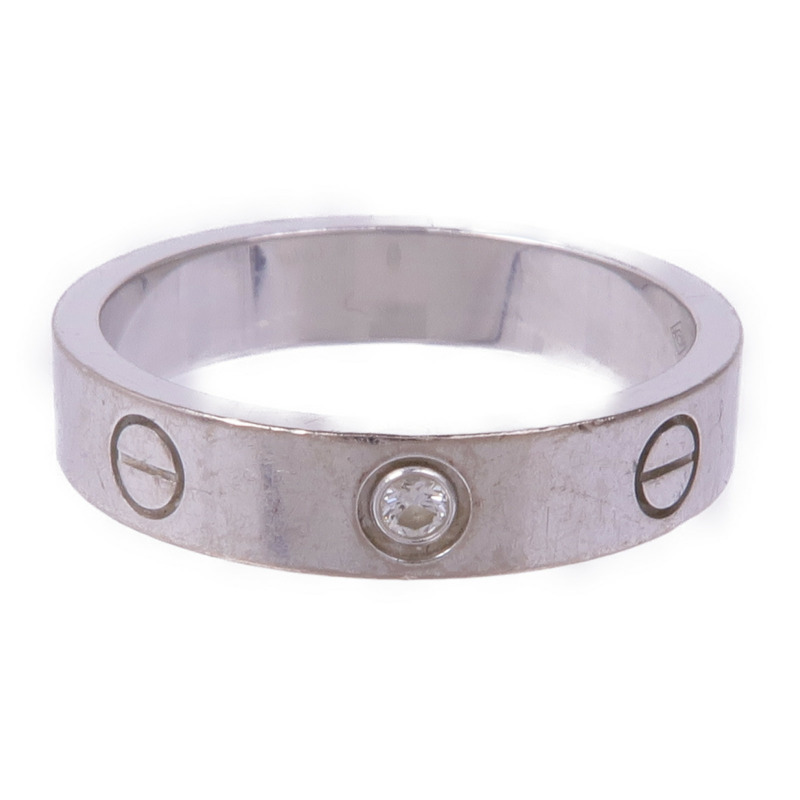 CARTIER 18K白金Love Ring 1 Diamond鑽石戒指Cartier#53/US#6.25-1