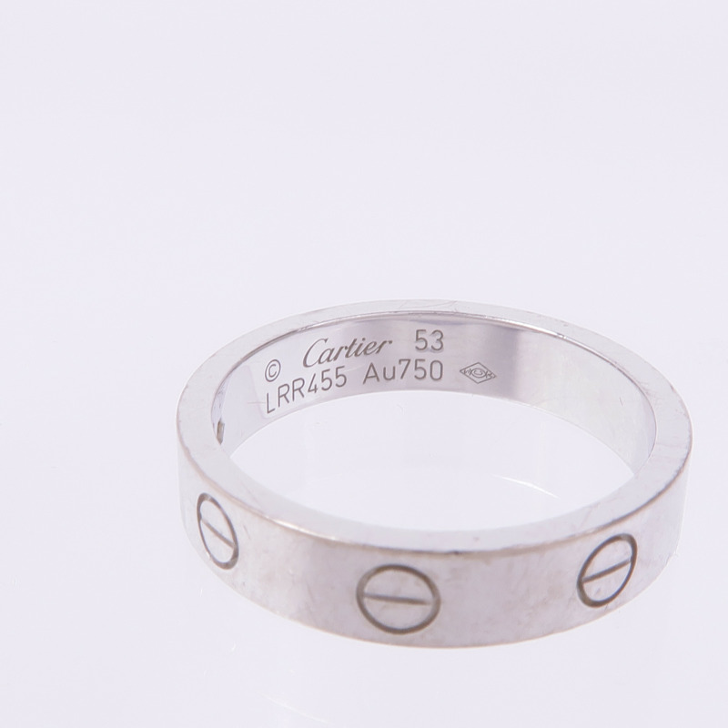 CARTIER 18K白金Love Ring 1 Diamond鑽石戒指Cartier#53/US#6.25-4