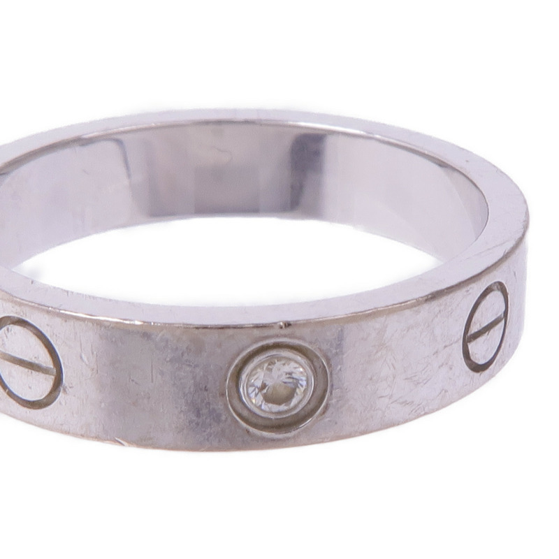 CARTIER 18K白金Love Ring 1 Diamond鑽石戒指Cartier#53/US#6.25-6