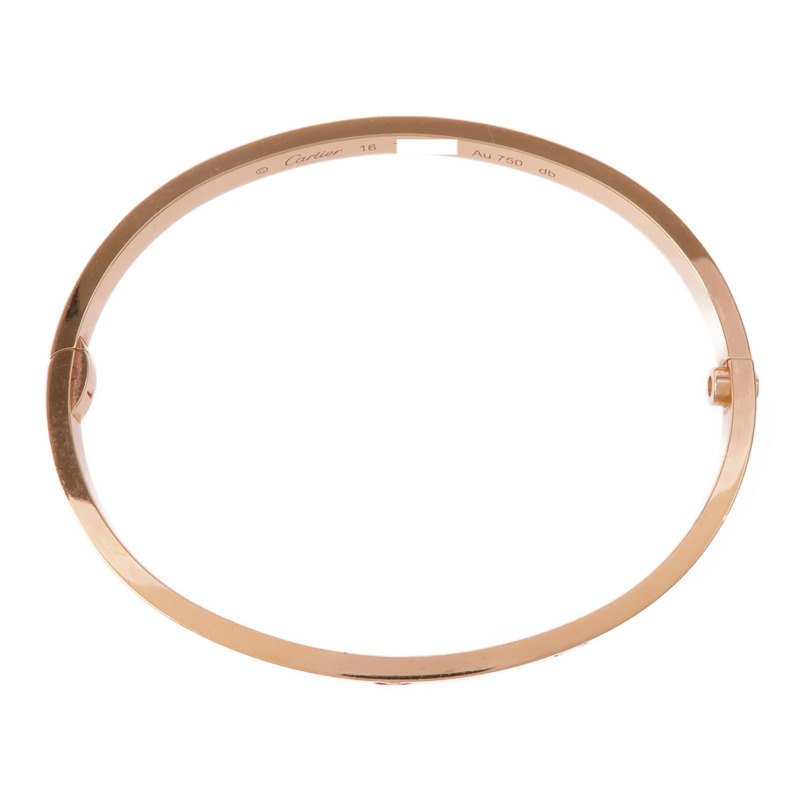 CARTIER 18K玫瑰金Love Bangle 6 Diamonds鑽石手鐲Cartier#16-3