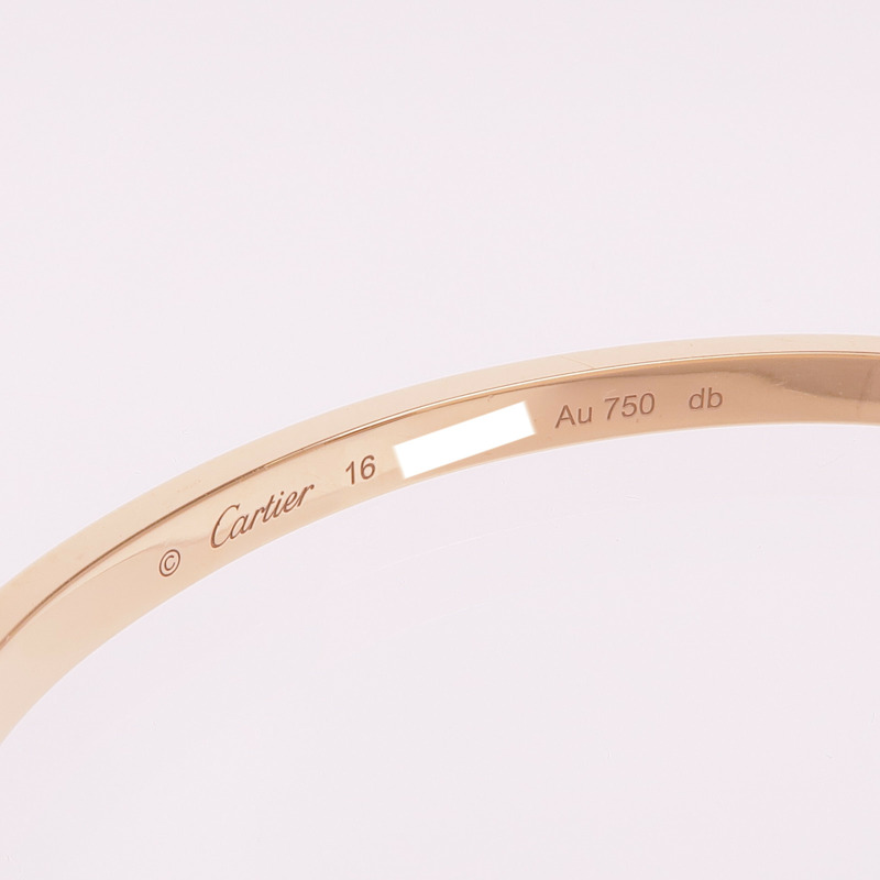 CARTIER 18K玫瑰金Love Bangle 6 Diamonds鑽石手鐲Cartier#16-4
