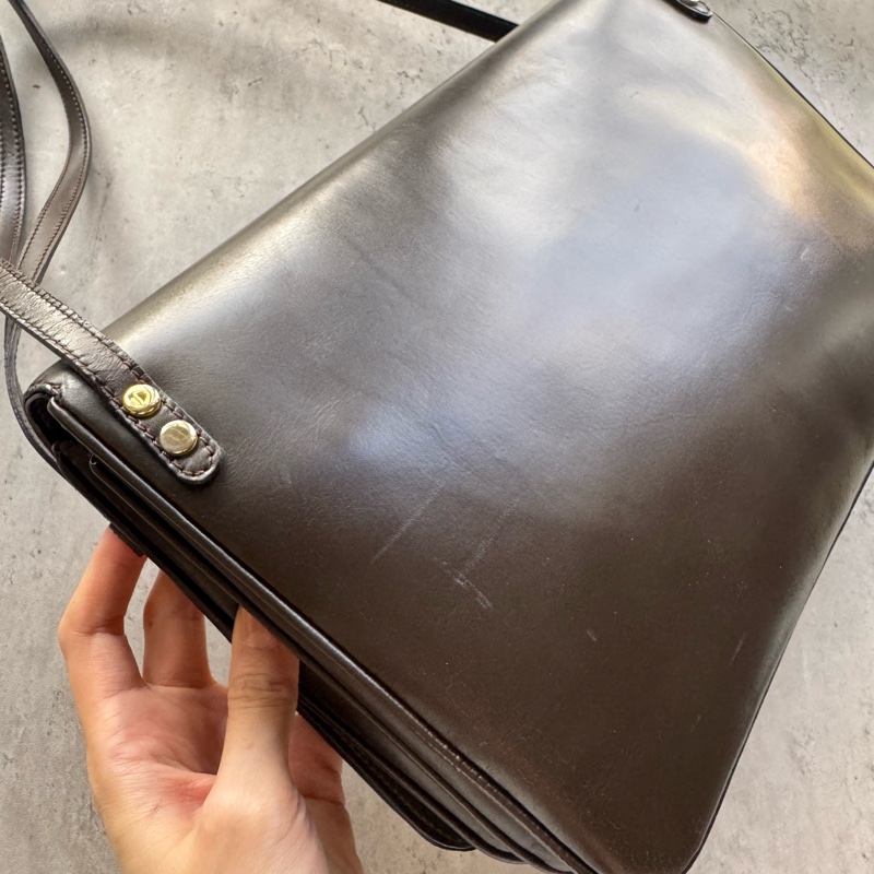 Loewe 真皮包 腋下包 手提包 棕色-7