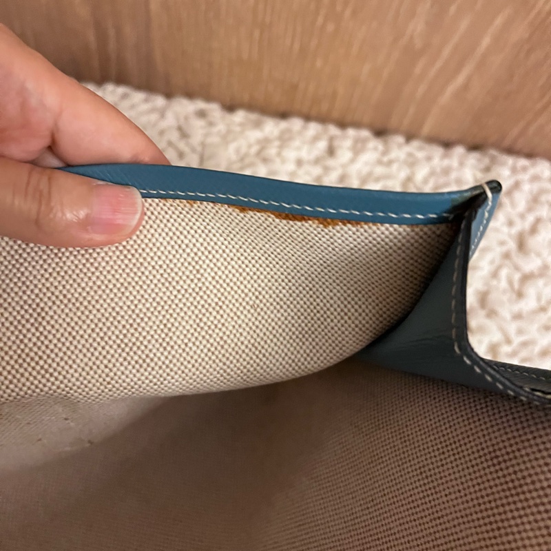 Hermes 中古Jige手拿包.撞色.土耳其藍.絕版品-6