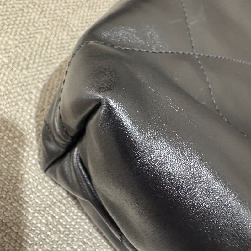 CHANEL 22BAG 中號 經典黑金 狀況新-4