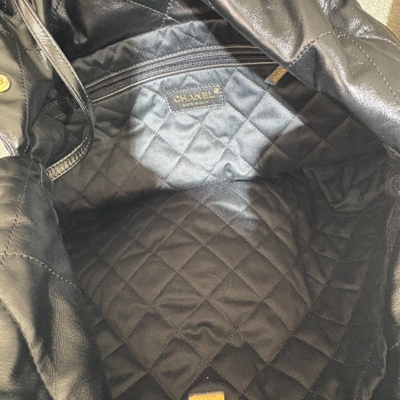 CHANEL 22BAG 中號 經典黑金 狀況新-11