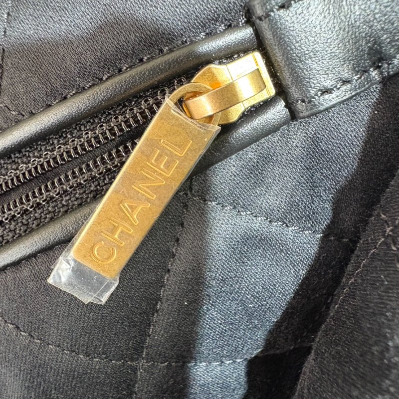 CHANEL 22BAG 中號 經典黑金 狀況新-12