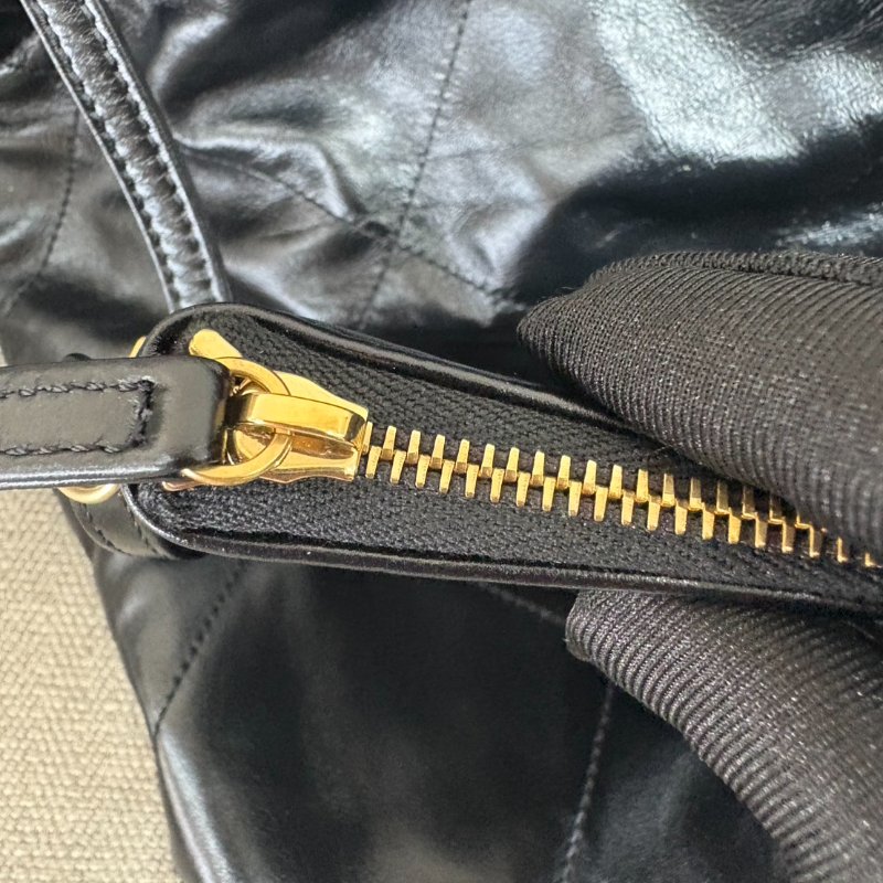 CHANEL 22BAG 中號 經典黑金 狀況新-14