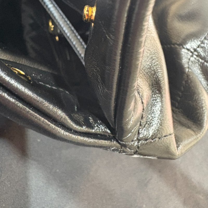 CHANEL 22BAG 中號 經典黑金 狀況新-16