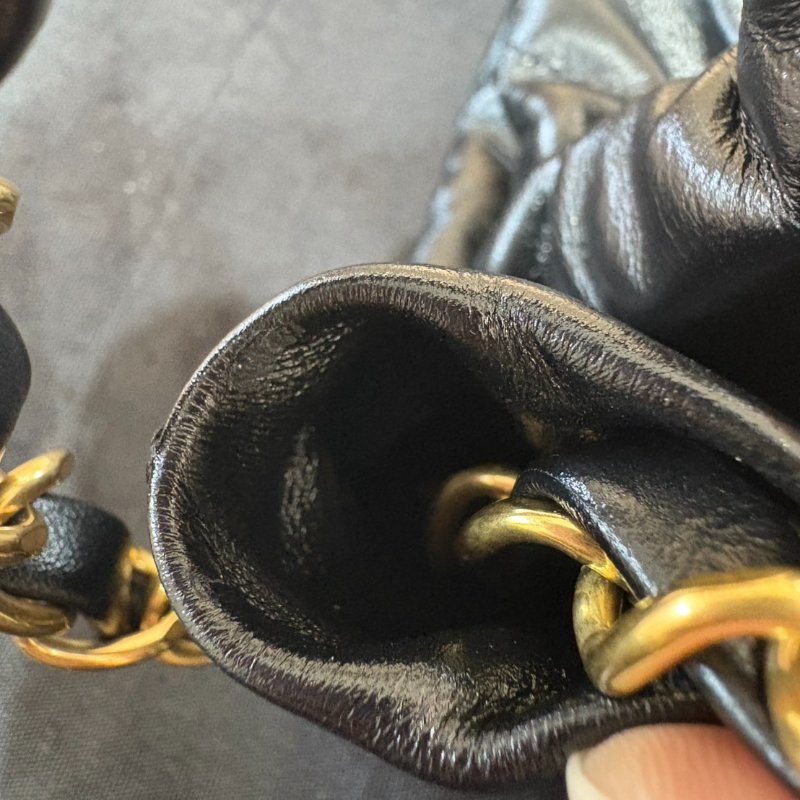 CHANEL 22BAG 中號 經典黑金 狀況新-17