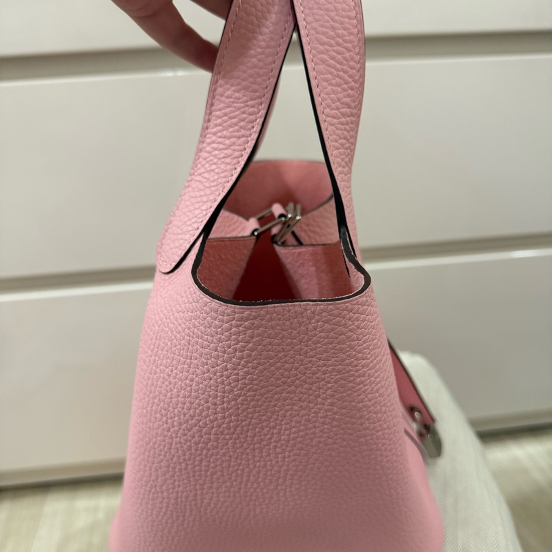 💖Hermes Picotin 18 櫻花粉銀釦 💖 P18 菜籃 99新-1