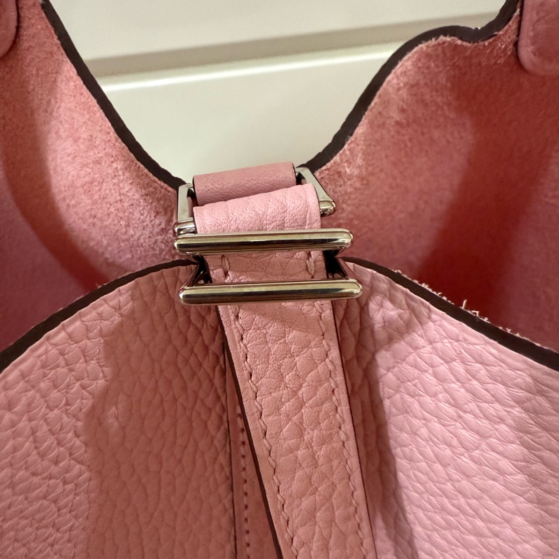 💖Hermes Picotin 18 櫻花粉銀釦 💖 P18 菜籃 99新-4
