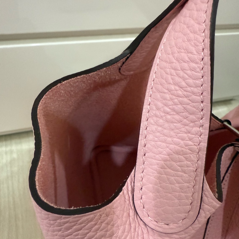 💖Hermes Picotin 18 櫻花粉銀釦 💖 P18 菜籃 99新-6