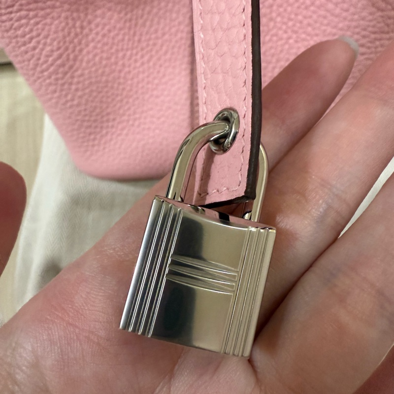 💖Hermes Picotin 18 櫻花粉銀釦 💖 P18 菜籃 99新-8