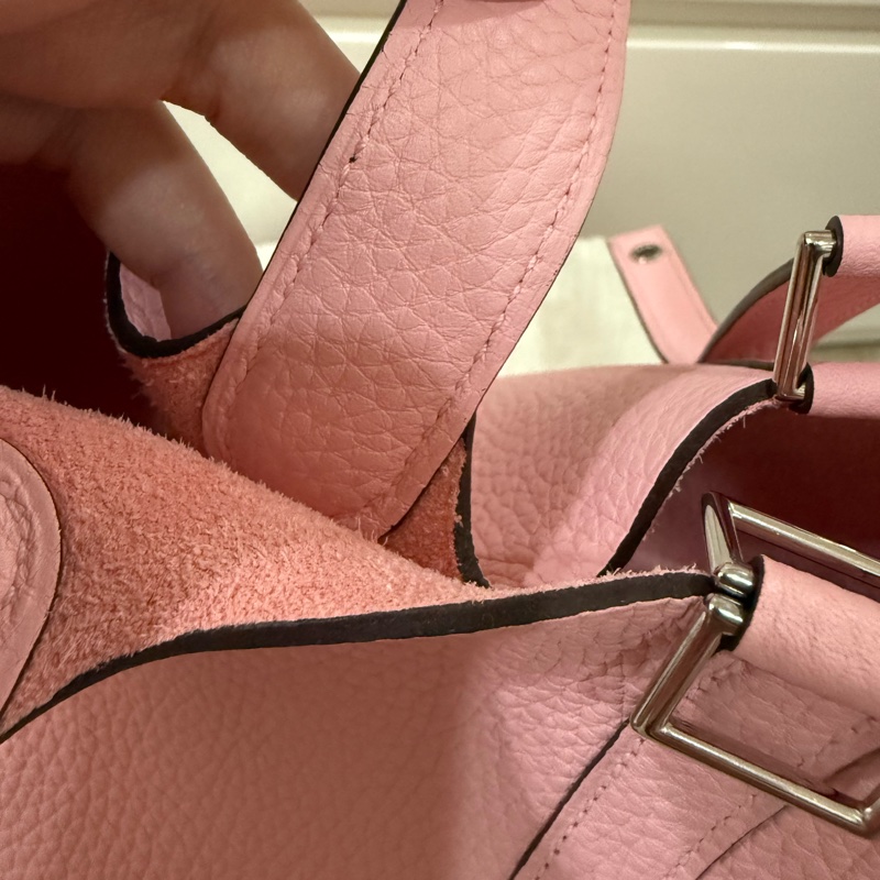 💖Hermes Picotin 18 櫻花粉銀釦 💖 P18 菜籃 99新-18