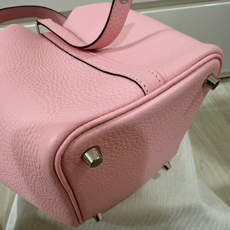 💖Hermes Picotin 18 櫻花粉銀釦 💖 P18 菜籃 99新-21